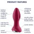 Satisfyer Rotator Plug 2 - επαναφορτιζόμενος πρωκτικός δονητής με χάντρες (κόκκινο)