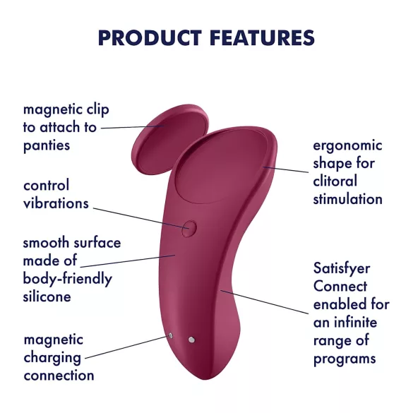 Satisfyer Sexy Secret - δονητής εσωρούχου με bluetooth - αδιάβροχος - κόκκινος