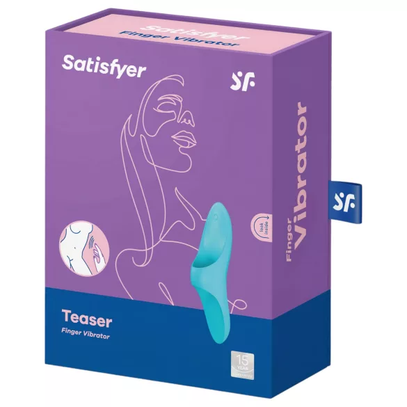 Satisfyer Teaser - δονητής δαχτύλου επαναφορτιζόμενος αδιάβροχος τυρκουάζ
