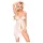 Penthouse - babydoll σετ - διάφανη δαντέλα με ρόδα - λευκό