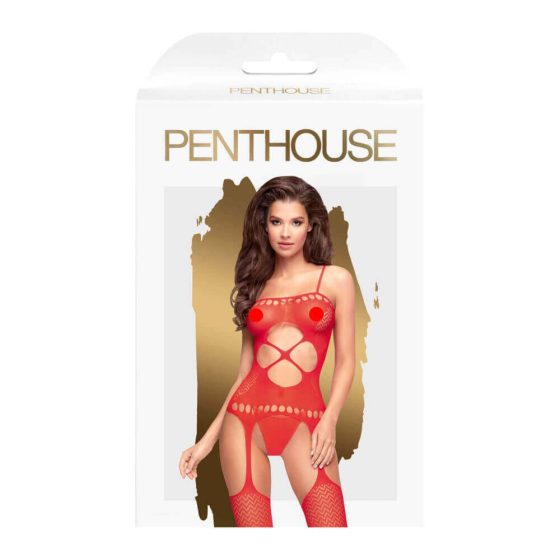 Penthouse Hot Nightfall - zig-zag, open, necc set (red) - XL