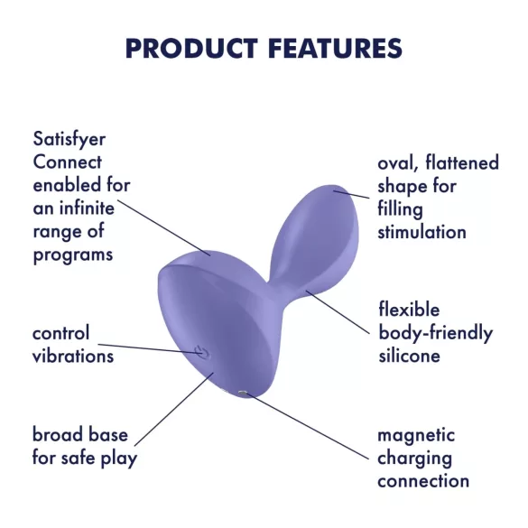 Satisfyer Sweet Seal - δονητής πρωκτού με έλεγχο μέσω εφαρμογής (μοβ)