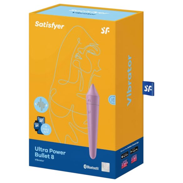 Satisfyer Ultra Power Bullet 8 - έξυπνος αδιάβροχος δονητής (μοβ)
