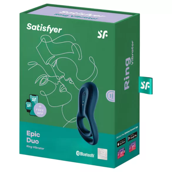 Satisfyer Epic Duo - Δαχτυλίδι πέους με δόνηση με έλεγχο μέσω εφαρμογής, για άνδρες (μαύρο)