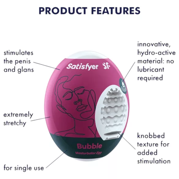 Satisfyer Egg Bubble - αυγό ανδρικό αυνανιστήρι - 1 τεμάχιο