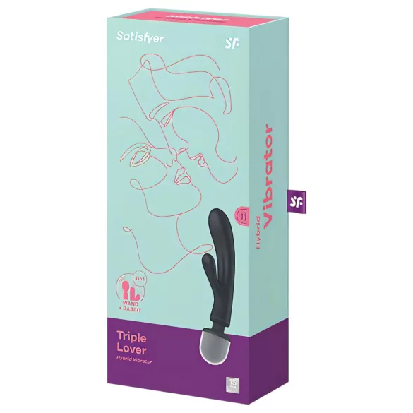 Satisfyer Triple Lover - δονητής σημείου G & διπλή διείσδυση - ασημί