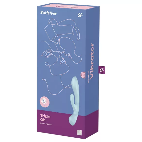 Satisfyer Triple Oh - δονητής με βραχίονα κλειτορίδας επαναφορτιζόμενος μπλε