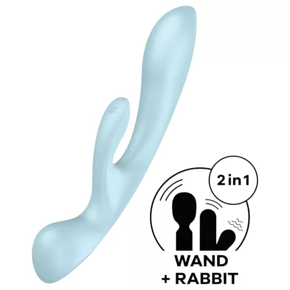 Satisfyer Triple Oh - δονητής με βραχίονα κλειτορίδας επαναφορτιζόμενος μπλε