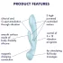Satisfyer Triple Oh - δονητής με βραχίονα κλειτορίδας επαναφορτιζόμενος μπλε