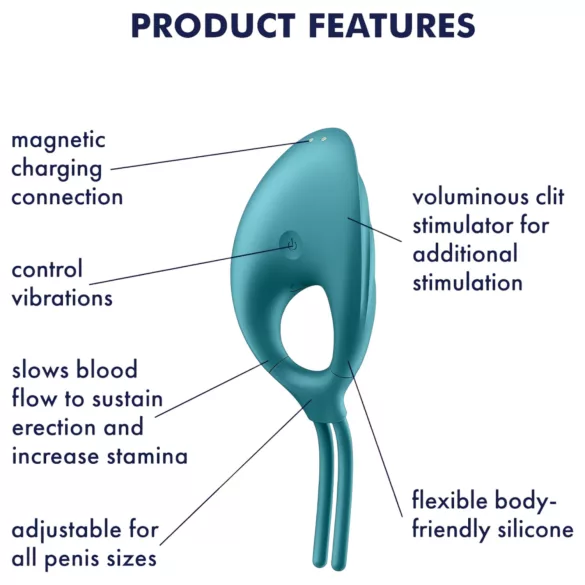 Satisfyer Swordsman - δονητικό δαχτυλίδι πέους επαναφορτιζόμενο - πράσινο