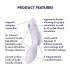 Satisfyer Curvy Trinity 2 - δονητής 2 σε 1 με κυματισμούς αέρα (μωβ)