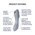 Satisfyer Curvy Trinity 3 - 2in1 δονητής κύματος αέρα (γκρι)