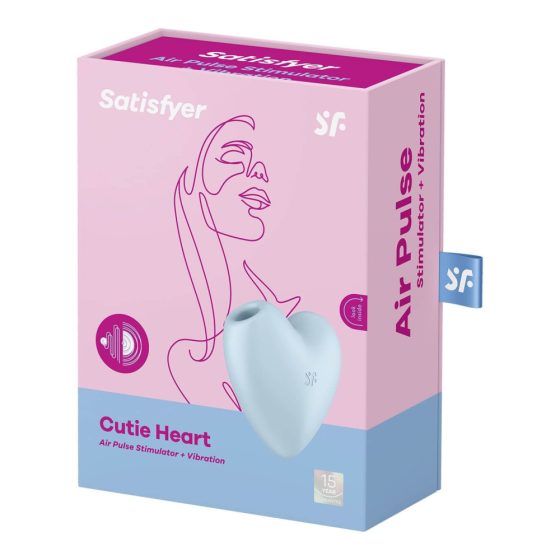 Satisfyer Cutie Heart - nabíjecí stimulátor klitorisu se vzduchovou vlnou (modrý)