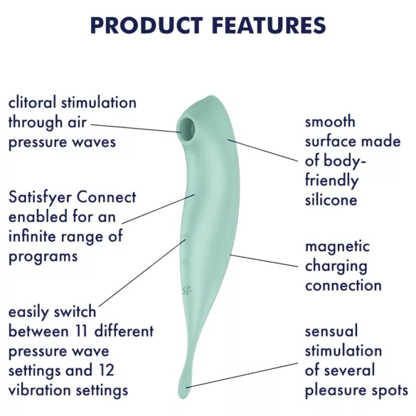 Satisfyer Twirling Pro - Δονητής κλειτορίδας με έλεγχο μέσω εφαρμογής (μέντα)