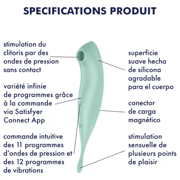 Satisfyer Twirling Pro - Δονητής κλειτορίδας με έλεγχο μέσω εφαρμογής (μέντα)