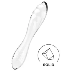   Satisfyer Dazzling Crystal 1 - διπλό γυάλινο ομοίωμα πέους - διάφανο