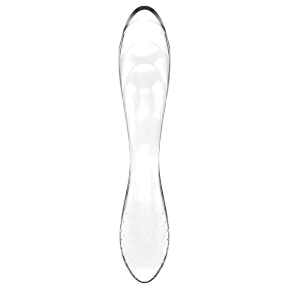 Satisfyer Dazzling Crystal 1 - διπλό γυάλινο ομοίωμα πέους - διάφανο