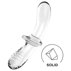   Satisfyer Double Crystal - διπλό γυάλινο δονητήρι - διαφανές