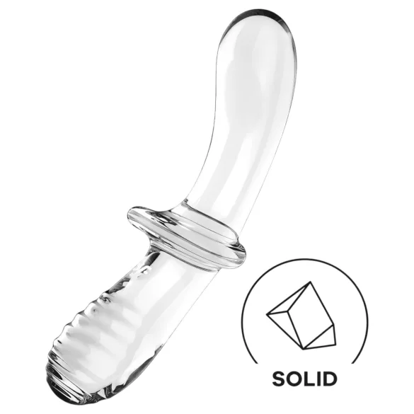 Satisfyer Double Crystal - διπλό γυάλινο δονητήρι - διαφανές
