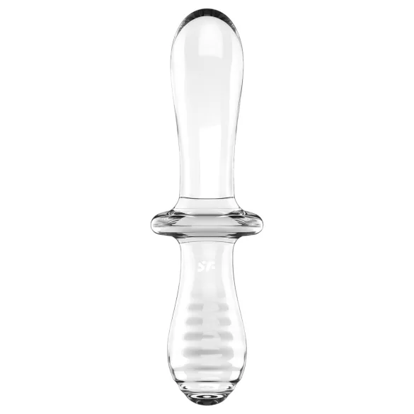 Satisfyer Double Crystal - διπλό γυάλινο δονητήρι - διαφανές