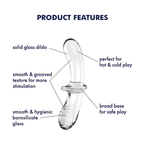 Satisfyer Double Crystal - διπλό γυάλινο δονητήρι - διαφανές