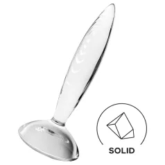   Satisfyer Sparkling Crystal - γυάλινο δονητής με ραβδώσεις - διαφανές