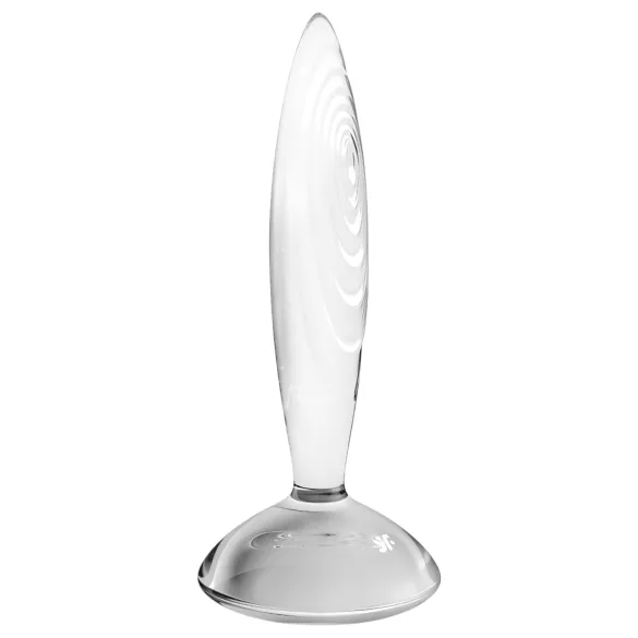 Satisfyer Sparkling Crystal - γυάλινο δονητής με ραβδώσεις - διαφανές