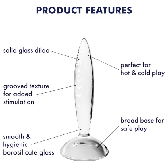 Satisfyer Sparkling Crystal - γυάλινο δονητής με ραβδώσεις - διαφανές