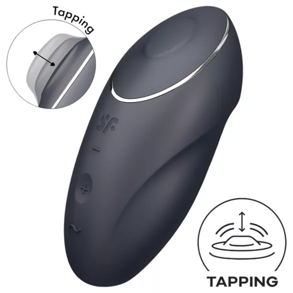 Satisfyer Tap & Climax 1 - δονητής κλειτορίδας 2 σε 1 - μαύρο
