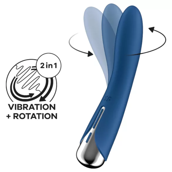 Satisfyer - δονητής σημείου G με περιστρεφόμενη κεφαλή - μπλε