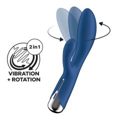   Satisfyer Spinning Rabbit 1 - Rotační vibrátor s rotující pákou (modrý)