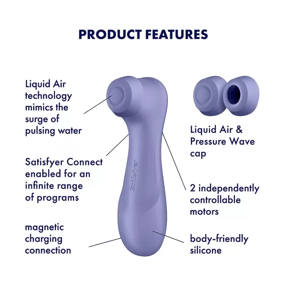 Satisfyer Pro 2 Gen3 - Δονητής κλειτορίδας με κύματα αέρα με έλεγχο μέσω εφαρμογής (μωβ)