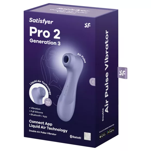 Satisfyer Pro 2 Gen3 - Δονητής κλειτορίδας με κύματα αέρα με έλεγχο μέσω εφαρμογής (μωβ)