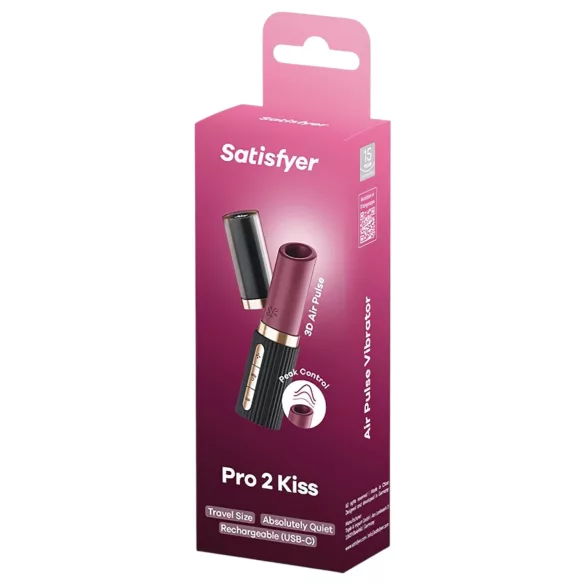 Satisfyer Deep Kiss - δονητής με κύματα αέρα - ρουζ σχήμα - μαύρο