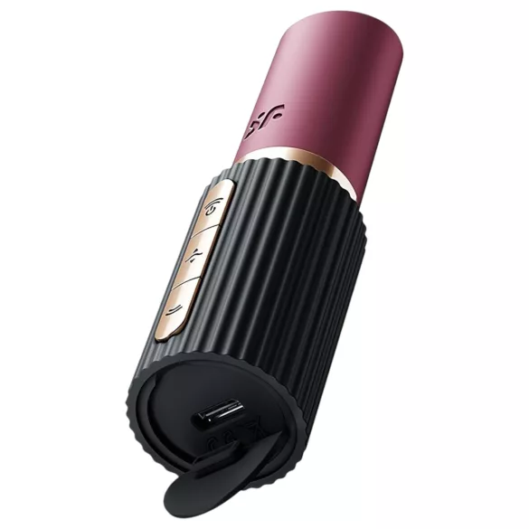 Satisfyer Deep Kiss - δονητής με κύματα αέρα - ρουζ σχήμα - μαύρο