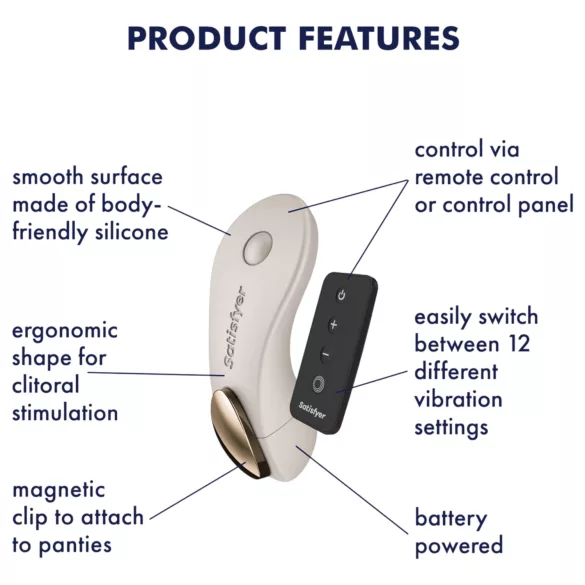 Satisfyer Little Secret - φορητός δονητής κιλοτών (λευκός)