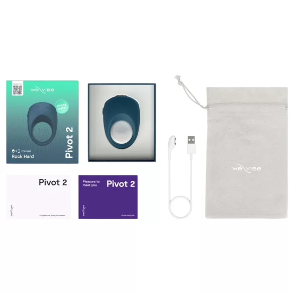 We-Vibe Pivot 2 - δαχτυλίδι πέους με δόνηση - μπλε - έξυπνο