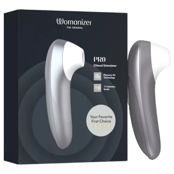 Womanizer Pro - διεγέρτης κλειτορίδας με κύματα αέρα (γκρι)