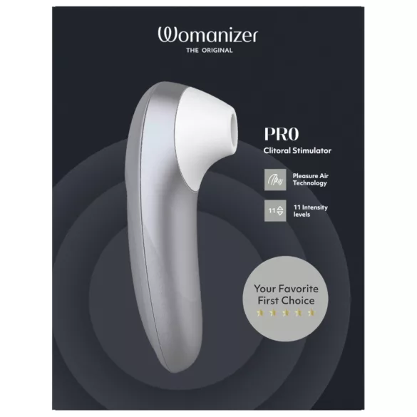 Womanizer Pro - διεγέρτης κλειτορίδας με κύματα αέρα (γκρι)