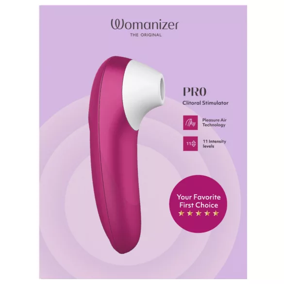 Womanizer Pro - δονητής κλειτορίδας με κύματα αέρα - ροζ