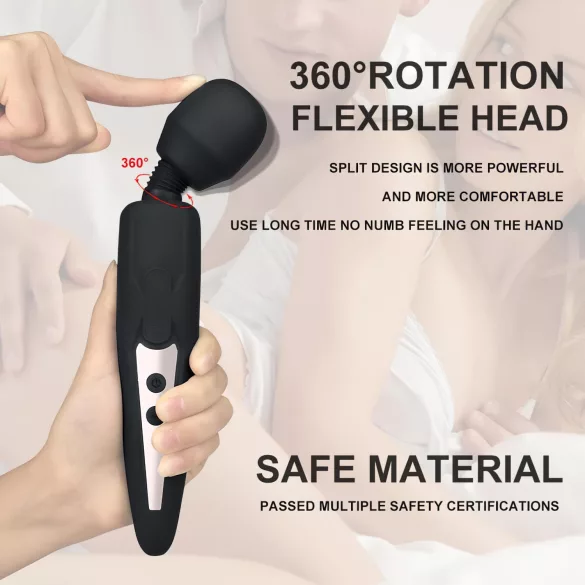 Mrow - δονητής μασάζ αδιάβροχος επαναφορτιζόμενος - μαύρο