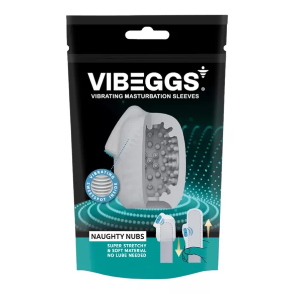 VIBEGGS - δονητικό αυγό masturbator με ανάγλυφες εξοχές - λευκό