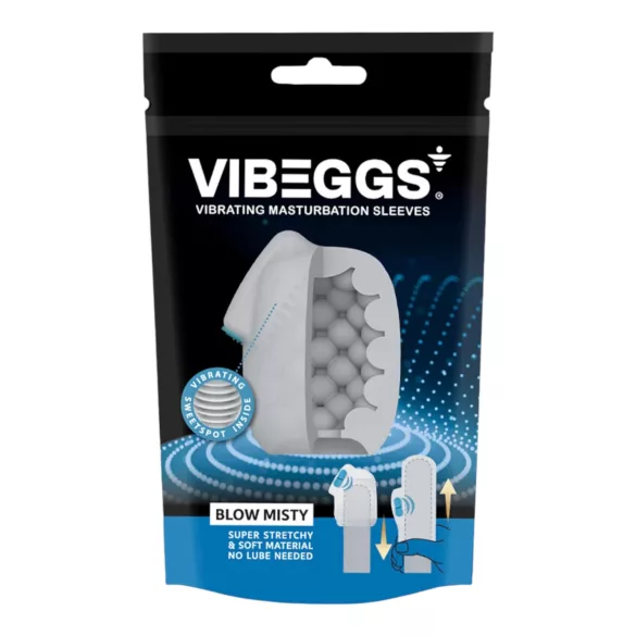 VIBEGGS Blow Misty - αυγό δόνησης για άνδρα - λευκό masturbator