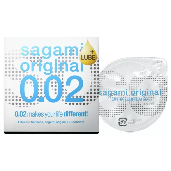 Sagami Original 0,02 - προφυλακτικό extra λιπαντικό - 55mm - 1 τεμάχιο