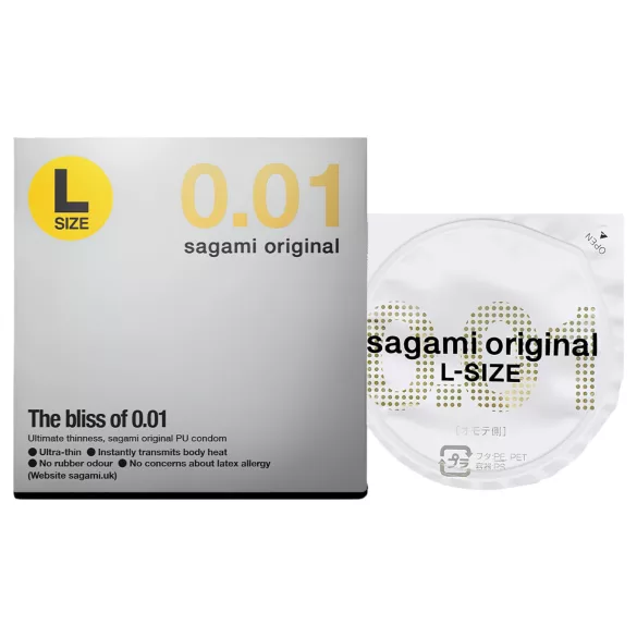 Sagami Original 0,01 L - προφυλακτικό - εξαιρετικά λεπτό 58mm (1 τεμ)