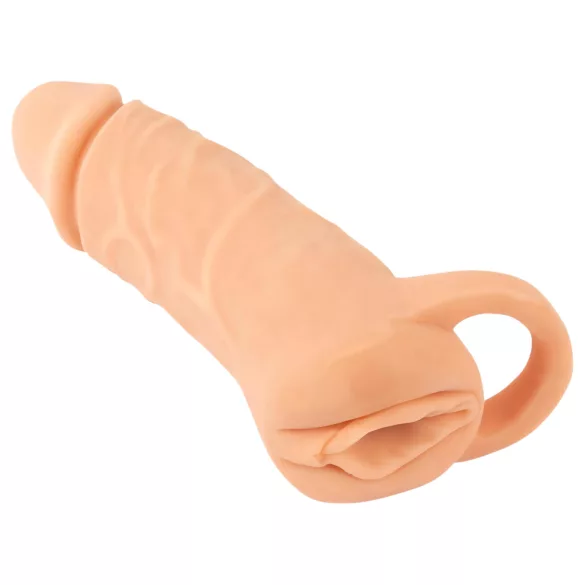 Nature Skin - προέκταση πέους & τεχνητός κόλπος - 18cm φυσικό χρώμα