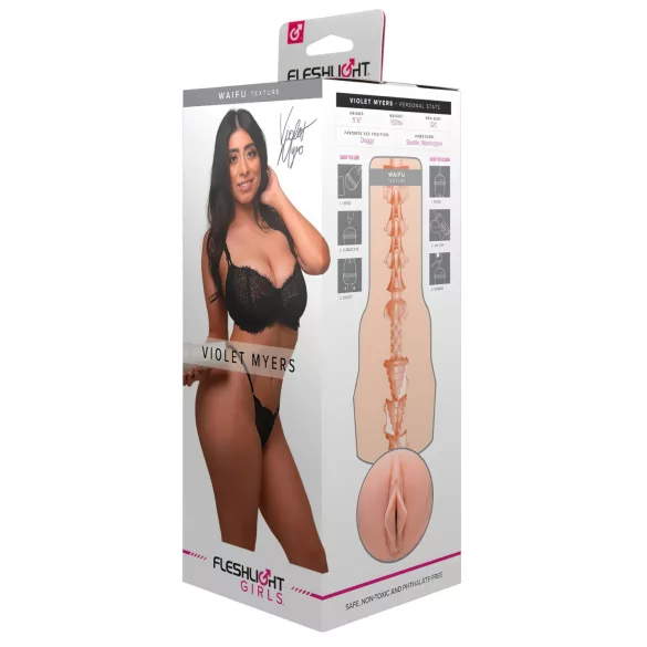 Fleshlight Violet Myers Waifu - ρεαλιστικό τεχνητό αιδοίο - φυσικό χρώμα