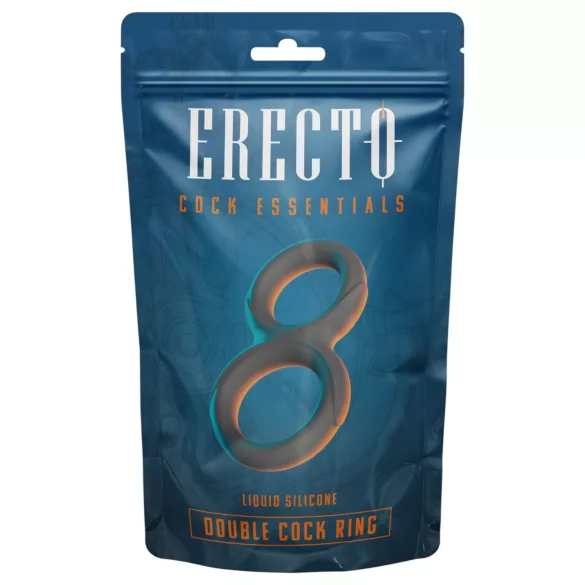 Erecto - διπλό δαχτυλίδι πέους - μαύρο