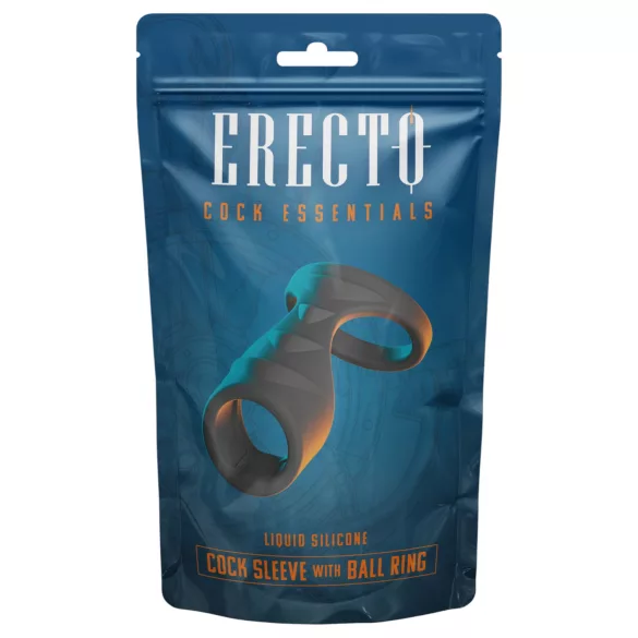 Erecto - δαχτυλίδι πέους 2 σε 1 - μαύρο