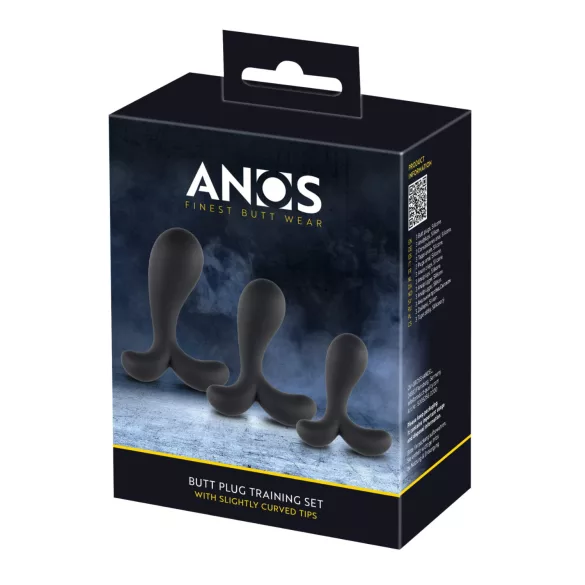 ANOS - σετ πρωκτικών plugs εκπαίδευσης - σιλικόνη μαύρο